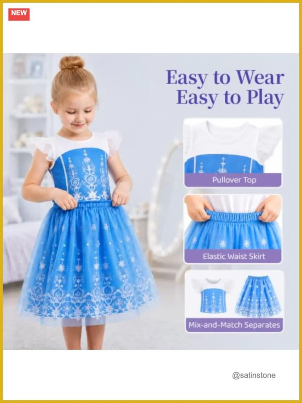 Princess Dress Up Trunk Set 16pcs Girls Costume Pretend Play 3-8Y